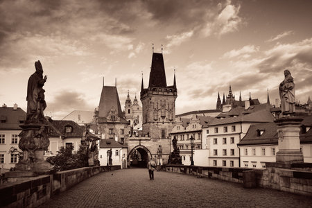 Charles Bridge in Prague Czech Republicの写真素材