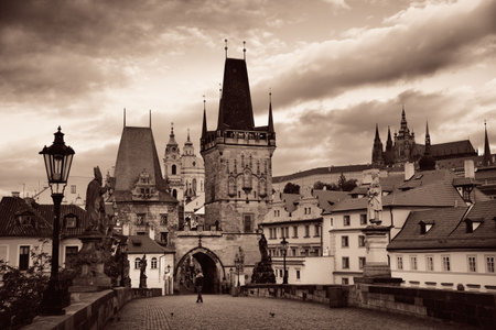 Charles Bridge in Prague Czech Republicの写真素材