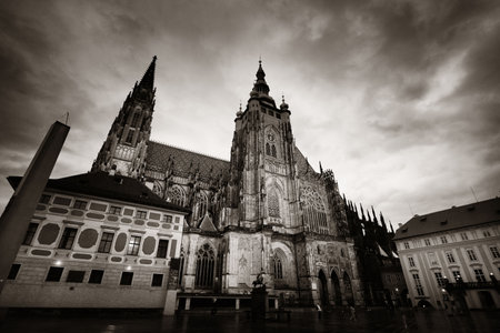 St. Vitus Cathedral in Prague Castle Czech Republicの写真素材