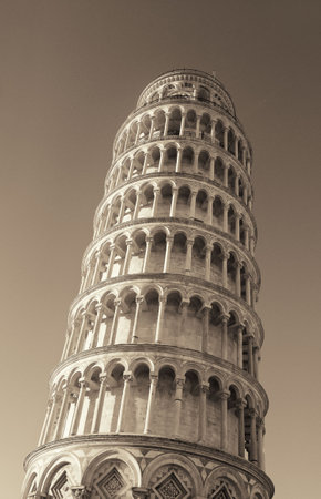 Leaning tower in Pisa, Italy as the worldwide known landmark.の写真素材