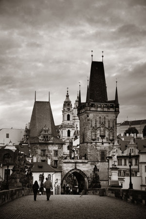 Charles Bridge in Prague Czech Republicの写真素材