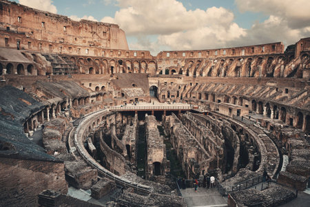 Inside Colosseum view, the world known landmark and the symbol of Rome, Italy.の写真素材