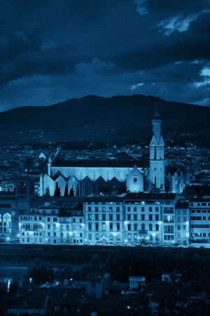 Basilica di Santa Croce is known as Temple of the Italian Glories and is the burial place for some of the most illustrious Italians.の写真素材