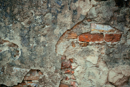 Brick wall abstract texture in Florence Italyの写真素材