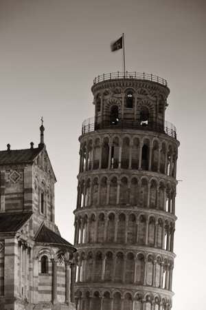 Leaning tower in Pisa, Italy as the worldwide known landmark.の写真素材