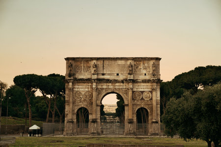 Arch of Constantine in Rome, Italy.の写真素材