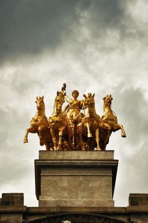 Cascada Monumental in Parc de la Ciutadella in Barcelona, Spain.の写真素材