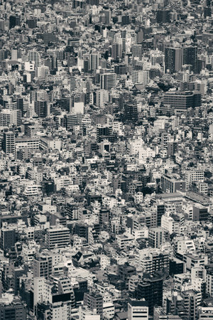Tokyo urban rooftop view background, Japan.の写真素材
