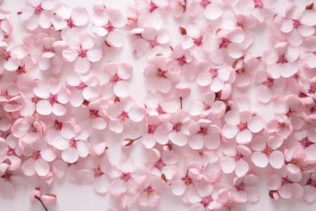 Close-up view of pink cherry blossom flower petal in Spring. Spring seasonal concept. AI generated.の素材