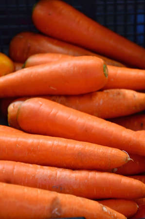 organic carrots for sale in the local marketの写真素材