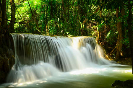 Tier 2 of Huay Mae Kamin Waterfall is named " Maan Kamin "の写真素材