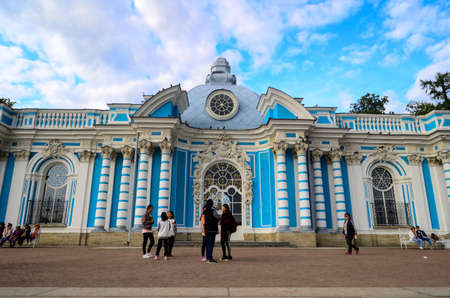 St. Petersburg, Tourists visit the Catherine's Palace (aka Bolshoi Yekaterinsky Dvorets). Catherine...
