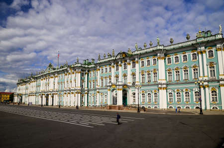 Tourists visit the beauty of State Hermitage Museum  & Winter palace at St. Petersburg , Russiaのeditorial素材