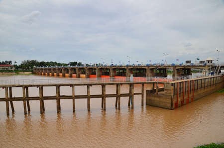 Chao Phraya Dam in Chainat , Thailandの写真素材