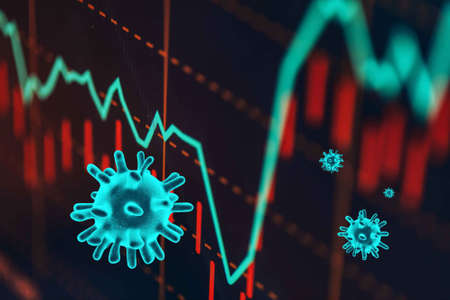 The coronavirus sinks the global stock exchanges.の写真素材