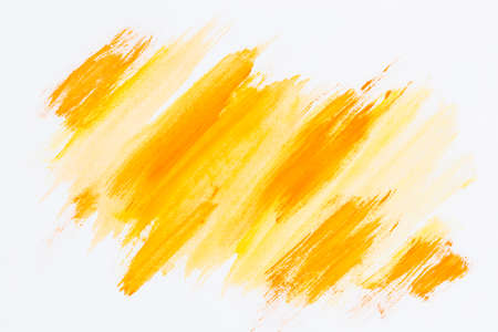 Abstract yellow brush stroke white background