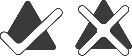 Danger or Save  tringle icon, allow or not allow  icon ,approved or not approved  vector iconのイラスト素材