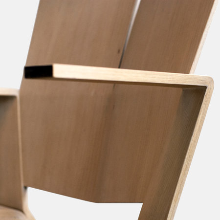 Close-up of a wooden chair. Isolated on white background.の写真素材