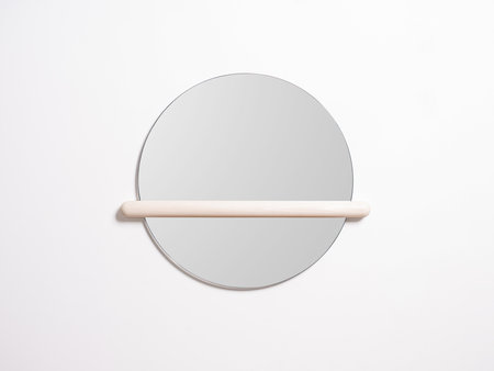 Mock-up of a mirror on a white background, top viewの写真素材