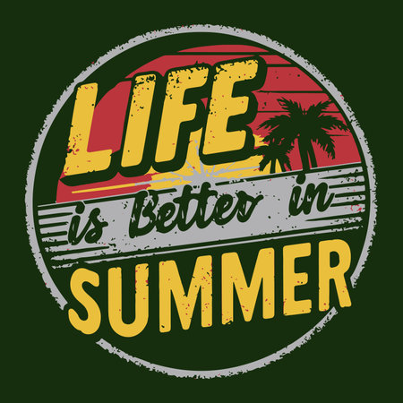 Vintage T-shirt Graphic Design - Life Is Better on Summerのイラスト素材