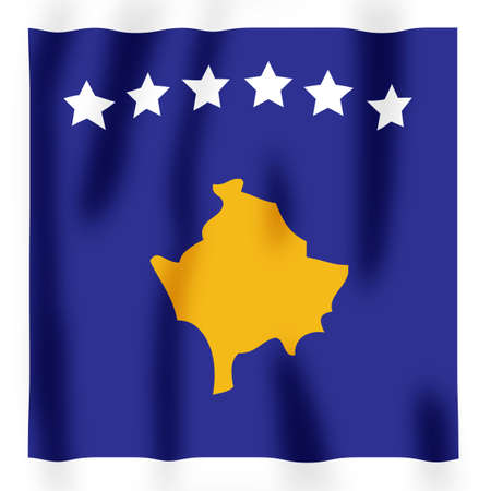 Rippled image of the new Kosovan flagの写真素材