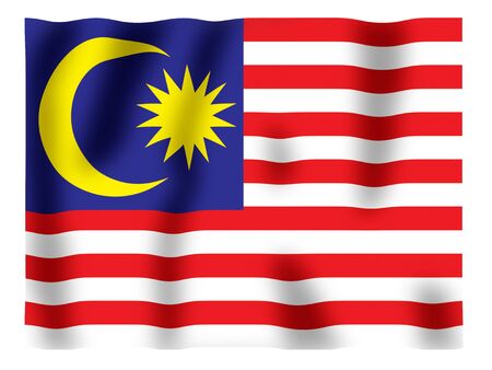 Fluttering image of the Malaysian national flag