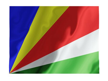 Fluttering image of the Seychelles national flagの写真素材