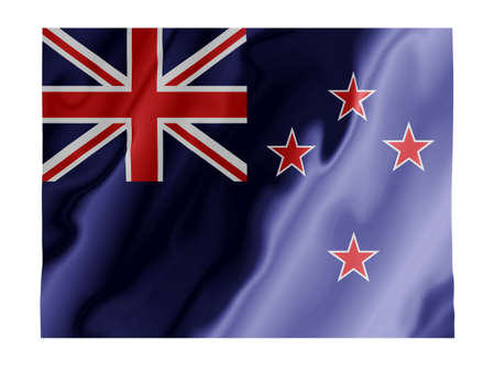 Fluttering image of the New Zealand national flagの写真素材