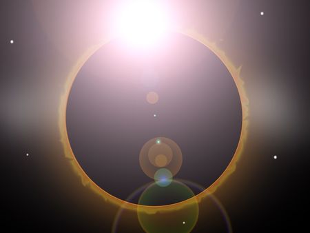 Illustration of a full solar eclipse 