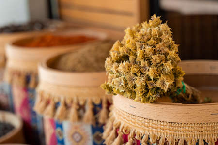 Turkish ada tea sage branches. Chinese herbal tea for healing and treatmentの写真素材