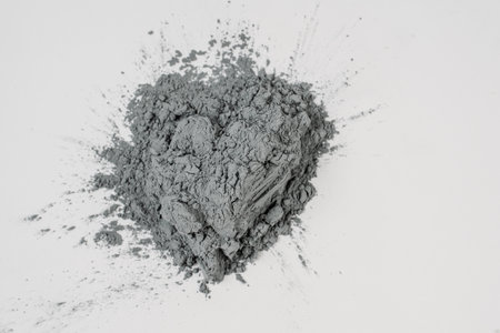 Silicon carbide for restore stones to original flatness. Silicon carbide abrasive powder for leveling stones isolated on white backgroundの写真素材