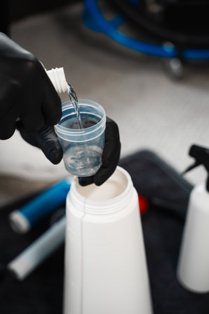 Effective cleaning with extractor and oxygen cleaner detergent. Cleaner is using oxygen cleaner...