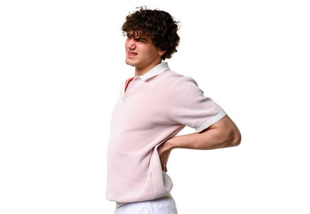 Severe kidneys inflammation glomerulonephritis. Suffering from lower back pain and swelling. Young...