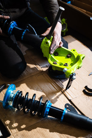 Rear Subframe Installation for Drift car project. The rear subframe is reinforced and aligned for...