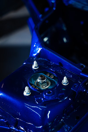 Suspension Top Mount - Camber Plate Assembly. Camber plate top mount shows precision alignment,...
