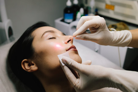 Laser dermatologic treatment for nevus and mole removal. Aesthetic laser removal of nevi and benign...