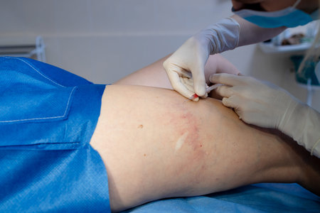 Sclerotherapy procedure with precise leg vein injection