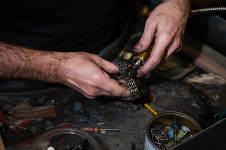 Jewelry polished to shine by expert craftsmanの写真素材