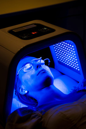 LED facial dome treatment for skin repair and rejuvenation