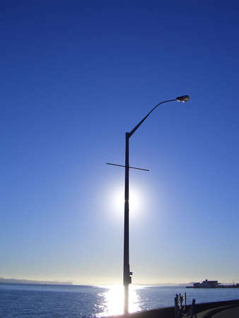 A lonely Lampost on a bright sunny dayの写真素材