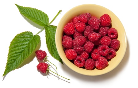 ripe raspberry in a plate