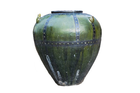 Ancient jar On a beautiful white background, suitable for design work. isolated, backgroundの写真素材