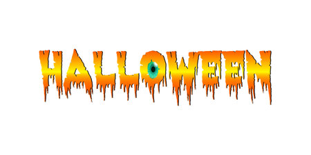Halloween lettering. Vector illustration. Isolated on white background.のイラスト素材