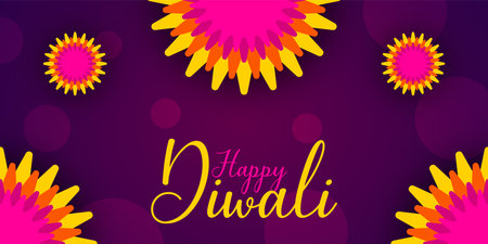 Happy Diwali. Colorful floral background. Vector illustration.のイラスト素材