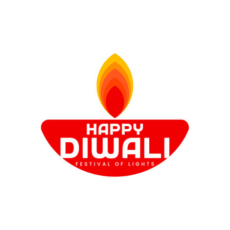 Happy Diwali. Indian festival of lights. Vector design isolated on whiteのイラスト素材