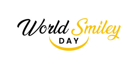 World Smile Day lettering with smiley signのイラスト素材