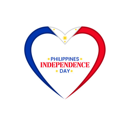 Philippines Independence Day Patriotic heart vector designのイラスト素材