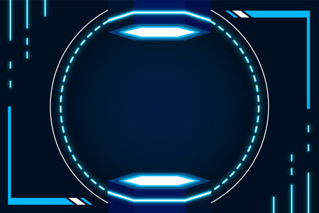 Gaming neon blue background, Podium, 3d stage, Abstract backgroundのイラスト素材