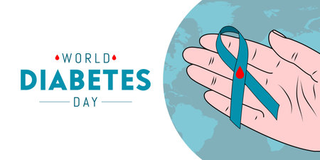 World Diabetes Day. Vector illustration in flat design style. World Diabetes Day.のイラスト素材