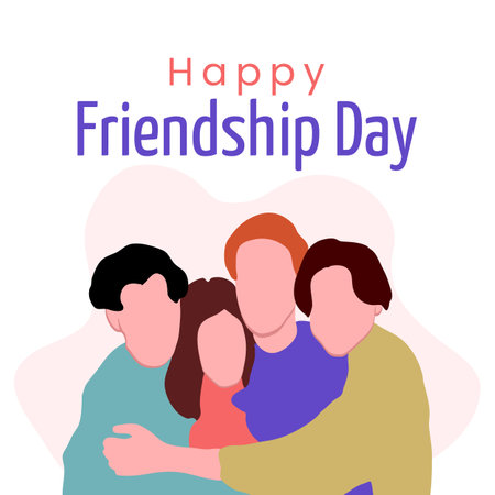 Happy friendship day greeting card. Vector illustration of happy friendship day.のイラスト素材